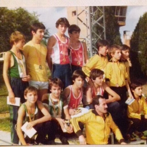 Atletas del club y equipo de relevos de 1980